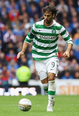 GLASGOW, SCOTLAND - SEPTEMBER 18:  Georgios Samaras of Celtic in action during the Clydesdale Bank Premier League match between Rangers and Celtic at Ibrox Stadium on September 18, 2011 in Glasgow, Scotland. .  (Photo by Jeff J Mitchell/Getty Images)