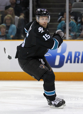 SAN JOSE, CA - MAY 22:  Dany Heatley #15 of the San Jose Sharks skates against the Vancouver Canucks in Game Four of the Western Conference Finals during the 2011 Stanley Cup Playoffs at HP Pavilion on May 22, 2011 in San Jose, California. The Canucks def