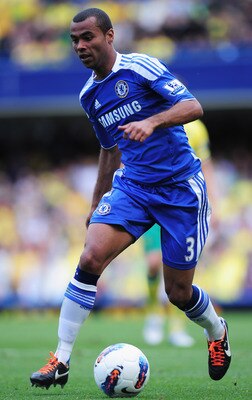 LONDON, ENGLAND - AUGUST 27: Ashley Cole of Chelsea in action during the Barclays Premier League match between Chelsea and Norwich City at Stamford Bridge on August 27, 2011 in London, England.  (Photo by Shaun Botterill/Getty Images)