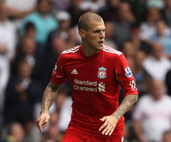 LONDON, ENGLAND - SEPTEMBER 18:  Martin Skrtel of Liverpool with the ball during the Barclays Premier League match between Tottenham Hotspur and Liverpool at White Hart Lane on September 18, 2011 in London, England.  (Photo by Clive Rose/Getty Images)