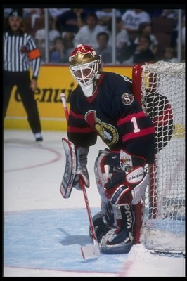 13 Mar 1994:  Goaltender Craig Billington of the Ottawa Senators looks on during a game against the Anaheim Mighty Ducks at Arrowhead Pond in Anaheim, California.  Mandatory Credit: J.D Cuban  /Allsport
