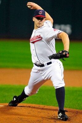 CLEVELAND, OH - SEPTEMBER 23: Starting pitcher Justin Masterson #63 of the Cleveland Indians pitches during the first inning against the Minnesota Twins at Progressive Field on September 23, 2011 in Cleveland, Ohio. (Photo by Jason Miller/Getty Images)