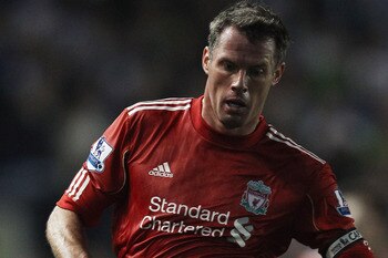 BRIGHTON, ENGLAND - SEPTEMBER 21:  Jamie Carragher of Liverpool in action during the Carling Cup Third Round match between Brighton & Hove Albion and Liverpool at the American Express Community Stadium on September 21, 2011 in Brighton, England.  (Photo b