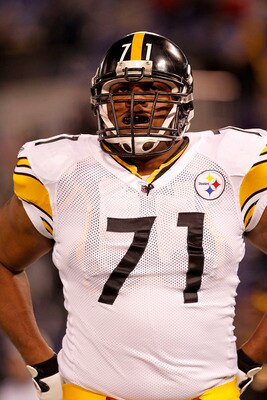 BALTIMORE, MD - DECEMBER 05:  Flozell Adams #71 of the Pittsburgh Steelers stands on the field against the Baltimore Ravens at M&T Bank Stadium on December 5, 2010 in Baltimore, Maryland.  (Photo by Geoff Burke/Getty Images)