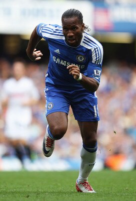 LONDON, ENGLAND - SEPTEMBER 24:  Didier Drogba of Chelsea in action during the Barclays Premier League match between Chelsea and Swansea City at Stamford Bridge on September 24, 2011 in London, England.  (Photo by Clive Rose/Getty Images)