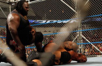 World Heavyweight Champion Mark Henry pummels Randy Orton