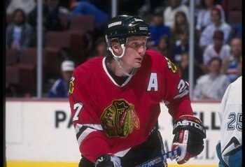 11 Mar 1994:  Center Jeremy Roenick of the Chicago Blackhawks looks on during a game against the Anaheim Mighty Ducks at Arrowhead Pond in Anaheim, California. Mandatory Credit: J.D. Cuban  /Allsport