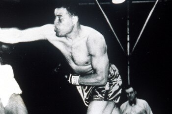 Joe Louis knocking somebody out.