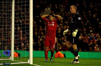Luis Suarez missed a hatful of chances.