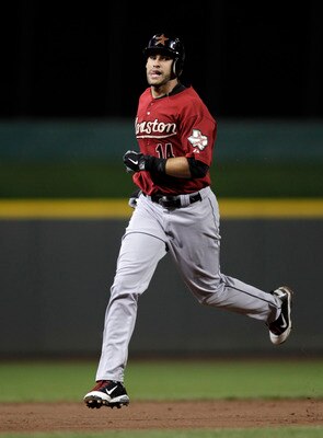 J.D. Martinez set the Astros rookie record for RBIs in a month.