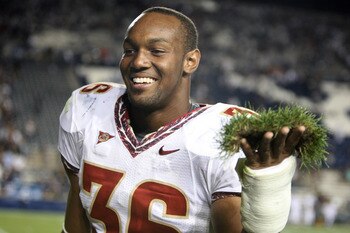 Former FSU LB Dekoda Watson leaves BYU with a patch of turf headed for FSU's sod cemetary