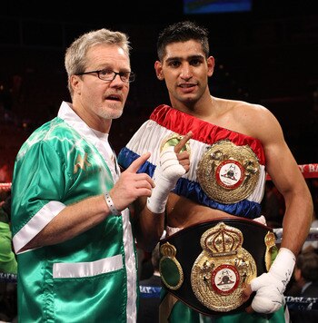 Legendary Trainer Freddie with his boxer Amir Khan