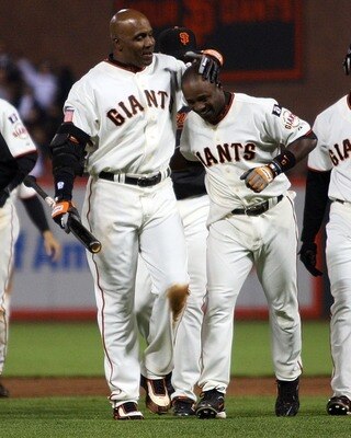 The 2007 Giants' two best hitters sharing a moment
