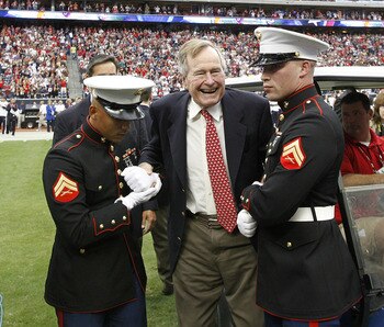 George H.W. Bush is a regular at Astros games.