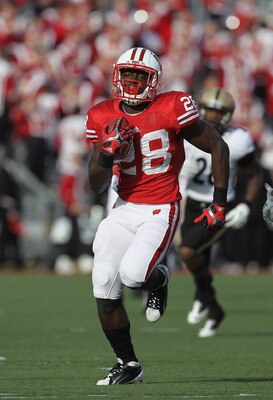 MADISON, WI - NOVEMBER 05: Montee Ball #28 of the Wisconsin Badgers runs against the Purdue Boilermakers at Camp Randall Stadium on November 5, 2011 in Madison Wisconsin. Wisconsin defeated Purdue 62-17. (Photo by Jonathan Daniel/Getty Images)