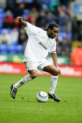 BOLTON, ENGLAND - APRIL 9:  Jay Jay Okocha of Bolton Wanderers in action during the FA Barclays Premiership match between Bolton Wanderers and Fulham at The Reebok Stadium on April 9, 2005 in Bolton England.  (Photo by Laurence Griffiths/Getty Images)