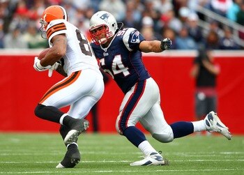 Bruschi seeemd to be every where on the field.