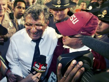 The 1990 Blockbuster Bowl was the first time FSU's Bobby Bowden got the better of his good friend Joe Paterno