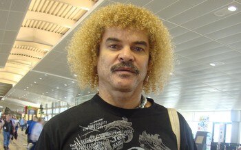 Even after all these years...Carlos Valderrama is still rocking the hair.
