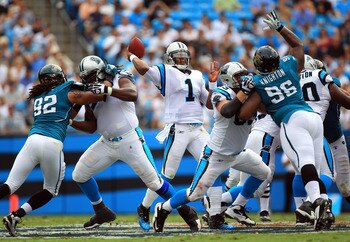 Cam Newton (1) directed the Panthers' game-winning drive against the visiting Jaguars in Week 3.