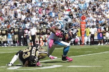Steve Smith (89) manhandled Jabari Greer on this touchdown reception vs the Saints.