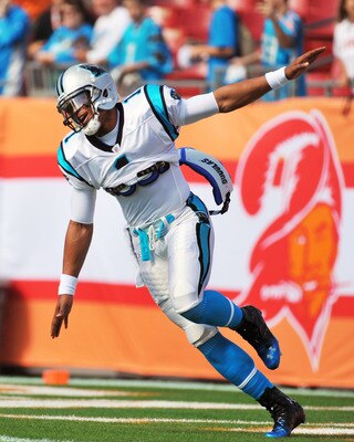 Cam Newton (1) rushed for three touchdowns vs the Bucs in Week 13.