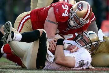 Justin Smith punishes Drew Brees