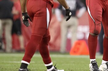 GLENDALE, AZ - DECEMBER 11:  Defensive end Calais Campbell #93 of the Arizona Cardinals celebrates after a fourth down turnover against the San Francisco 49ers during the NFL game at the University of Phoenix Stadium on December 11, 2011 in Glendale, Ariz