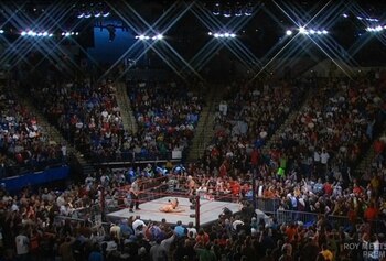 This North Carolina road show crowd is 10 times the size of the studio capacity TNA usually tapes in front of.