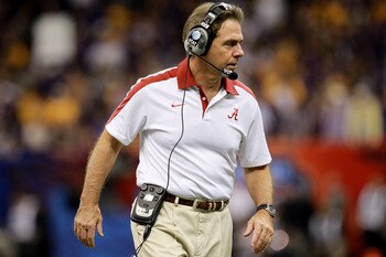 Nick Saban in BCS national championship game vs. LSU
