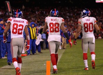 Manningham, Nicks, and Cruz make up the best receiving corps in the NFL
