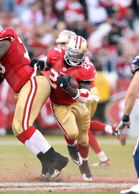 SAN FRANCISCO, CA - DECEMBER 04:  Anthony Dixon #24 of the San Francisco 49ers in action against the St. Louis Rams at Candlestick Park on December 4, 2011 in San Francisco, California.  (Photo by Ezra Shaw/Getty Images)