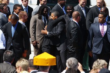 Green Bay celebrates their Super Bowl 45 victory at the White House.