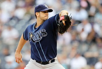 NEW YORK, NY - SEPTEMBER 21:  James Shields #33 of the Tampa Bay Rays pitches against the New York Yankees on September 21, 2011 at Yankee Stadium in the Bronx borough of New York City.  (Photo by Jim McIsaac/Getty Images)