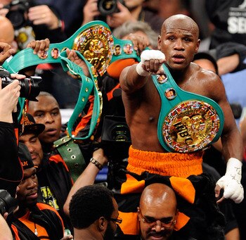 Floyd Mayweather after his knockout of Victor Ortiz