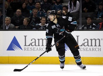 SAN JOSE, CA - DECEMBER 15:  Brent Burns #88 of the San Jose Sharks in action against the Colorado Avalanche at HP Pavilion at San Jose on December 15, 2011 in San Jose, California.  (Photo by Ezra Shaw/Getty Images)