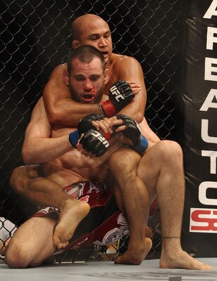 BJ Penn takes Jon Fitch's back in the main event at UFC 127.