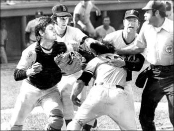 Thurman Munson single-handedly takes on Carlton Fisk and the Boston Red Sox in 1973