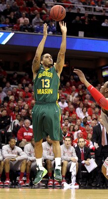 CLEVELAND, OH - MARCH 20: Isaiah Tate #13 of the George Mason Patriots shoots the ball against the Ohio State Buckeyes during the third of the 2011 NCAA men's basketball tournament at Quicken Loans Arena on March 20, 2011 in Cleveland, Ohio.  (Photo by An