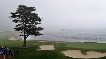 Foggy, rainy, dreary and exciting.  Pebble Beach.