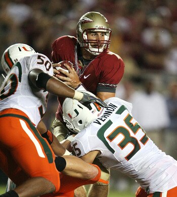 Showing off his abilities to get to the QB.