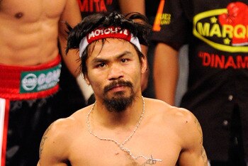 Pacquiao in the ring before his match with Marquez