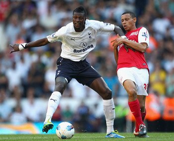 Emmanuel Adebayor is set to return to the Emirates Stadium for the first time in a Tottenham shirt.