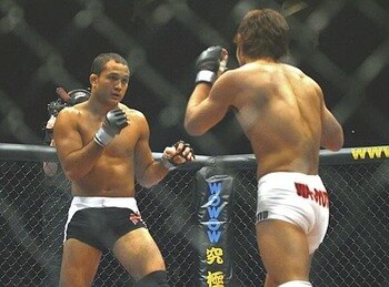 BJ Penn (L) faces off with Caol Uno - Sherdog