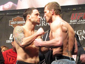 Frankie Edgar (L) squares off with Gray Maynard - Rob Tatum/The MMA Corner