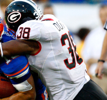 Above: Linebacker Marcus Dowtin