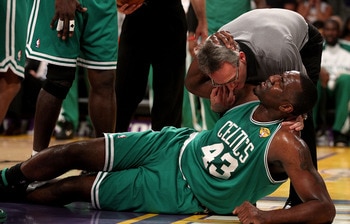 Perkins blew out his knee in Game 6 of the 2010 NBA Finals.