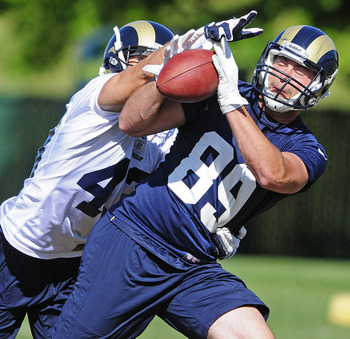 St. Louis Rams tight end Mike McNeill (89) catches during minicamp. Credit: Jeff Curry-US PRESSWIRE