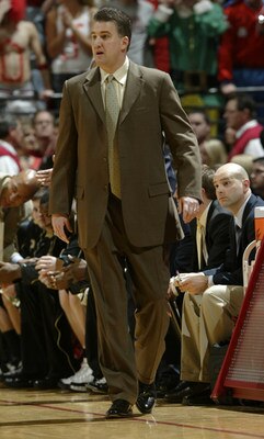 19 February 2008:  Purdue head coach Matt Painter  as the Indiana Hoosiers played the Purdue Boilermakers in a college basketball game in Bloomington, Ind.