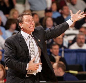March 17, 2007 - Winston-Salem, NC, USA - Michigan State coach TOM IZZO against North Carolina during  the second round of the NCAA basketball tournament at the Joel Coliseum in Winston-Salem, NC, on March 17, 2007. North Carolina won 81-67.